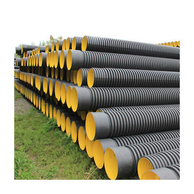 Schwarzer Abflussrohr-Stahl HDPE SN8 6M Corrugated verstärkt